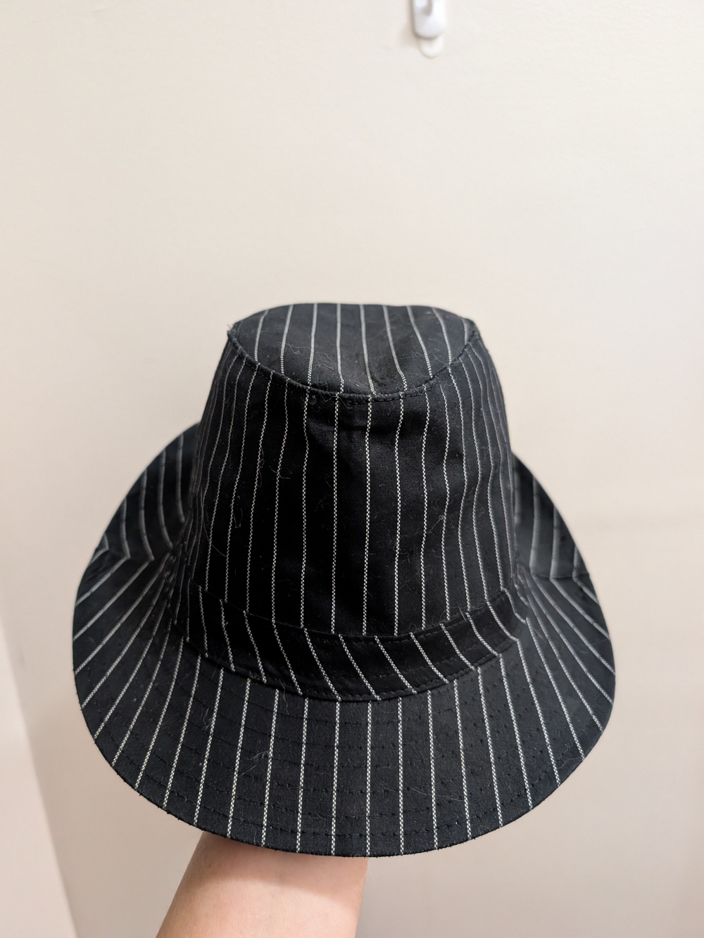 Striped Fedora Hat in Black & White